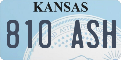 KS license plate 810ASH