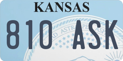 KS license plate 810ASK