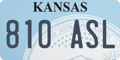 KS license plate 810ASL