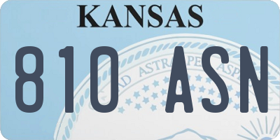 KS license plate 810ASN