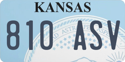KS license plate 810ASV