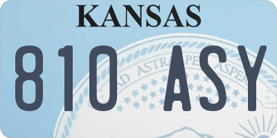 KS license plate 810ASY