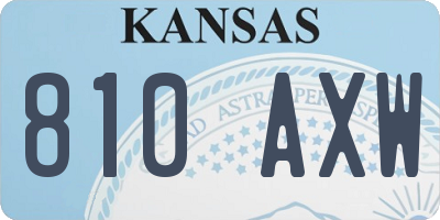 KS license plate 810AXW