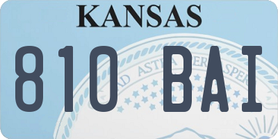 KS license plate 810BAI