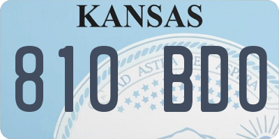KS license plate 810BDO