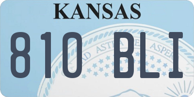 KS license plate 810BLI