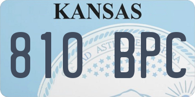 KS license plate 810BPC