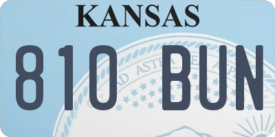 KS license plate 810BUN