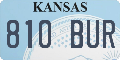 KS license plate 810BUR