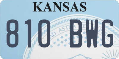 KS license plate 810BWG