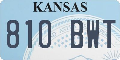 KS license plate 810BWT