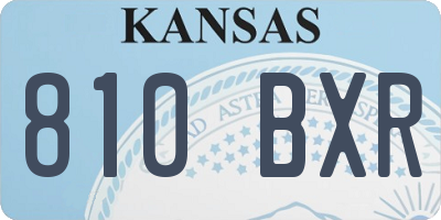 KS license plate 810BXR