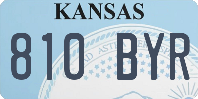 KS license plate 810BYR