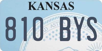 KS license plate 810BYS