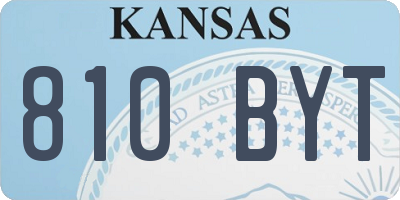 KS license plate 810BYT