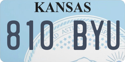 KS license plate 810BYU