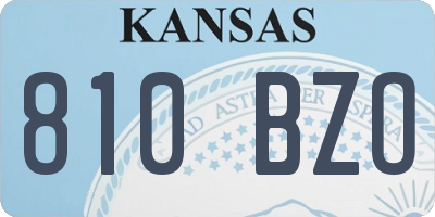 KS license plate 810BZO