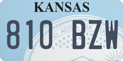 KS license plate 810BZW