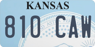 KS license plate 810CAW