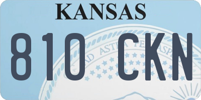 KS license plate 810CKN