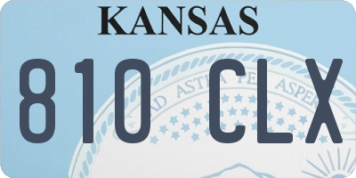 KS license plate 810CLX