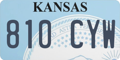 KS license plate 810CYW