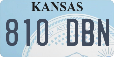 KS license plate 810DBN