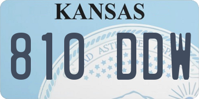 KS license plate 810DDW