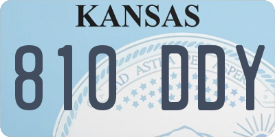 KS license plate 810DDY