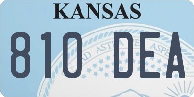 KS license plate 810DEA