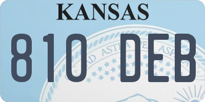 KS license plate 810DEB