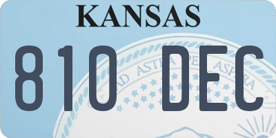 KS license plate 810DEC