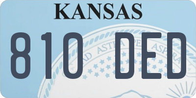 KS license plate 810DED