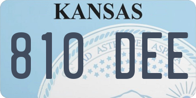 KS license plate 810DEE