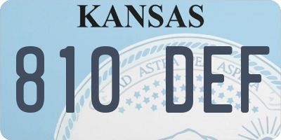 KS license plate 810DEF