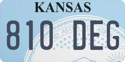 KS license plate 810DEG