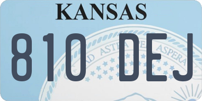 KS license plate 810DEJ