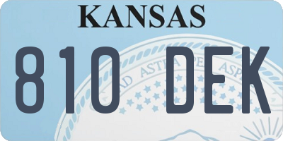 KS license plate 810DEK