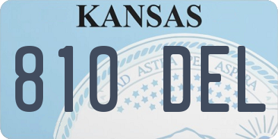 KS license plate 810DEL