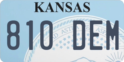 KS license plate 810DEM