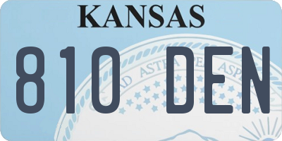 KS license plate 810DEN