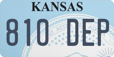 KS license plate 810DEP
