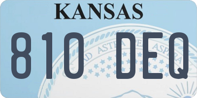 KS license plate 810DEQ