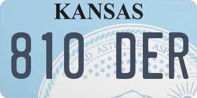 KS license plate 810DER