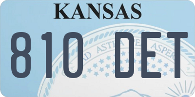 KS license plate 810DET