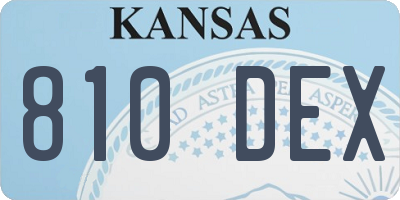 KS license plate 810DEX