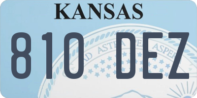 KS license plate 810DEZ