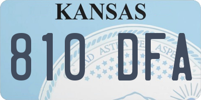 KS license plate 810DFA