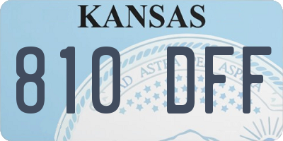 KS license plate 810DFF