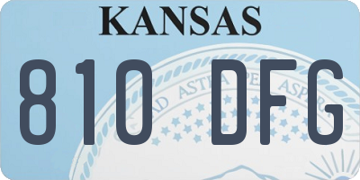 KS license plate 810DFG
